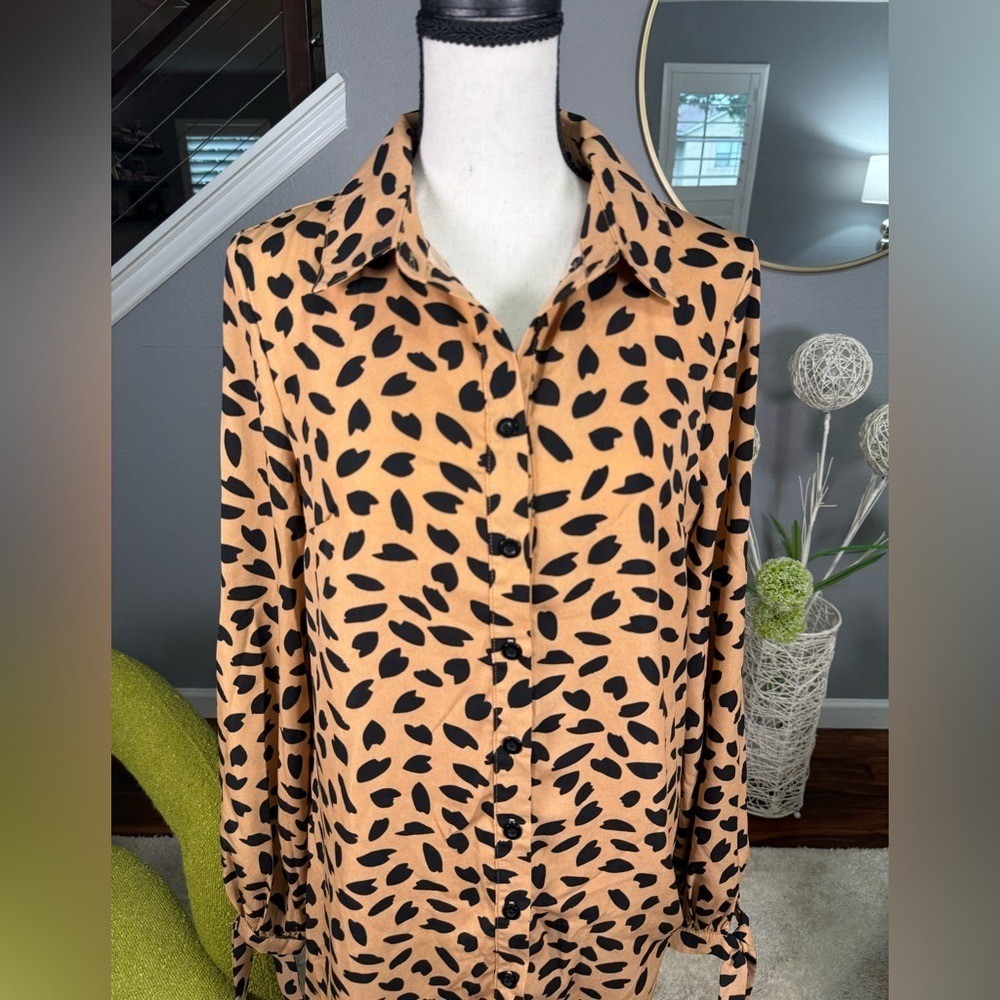 Missguided Animal Print Shirtdress Size 4 with tags - Picture 2 of 13